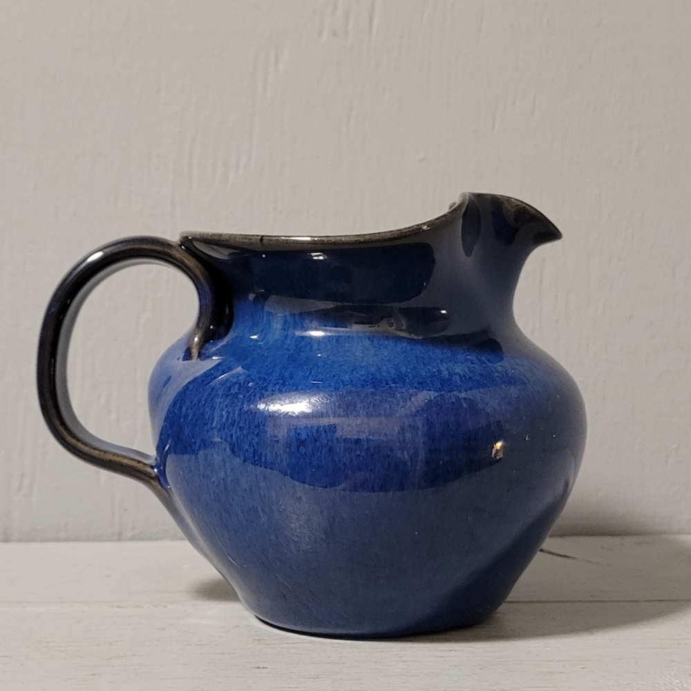 Potts Pottery Small Blue Ceramic Pitcher/Vase/Creamer